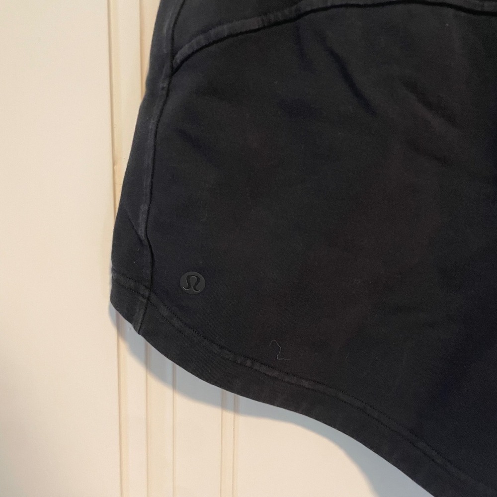 Lululemon Inner Glow Short 3" Black French Terry Cotton Drawstring Womens Size 8 - Picture 5 of 6